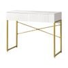 Oikiture Dressing Table 2 Drawers White and Gold