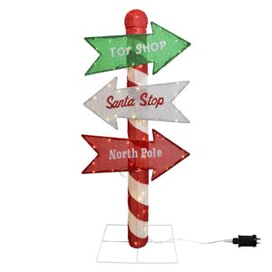 Click 1.2m Pre-lit Signpost Decoration