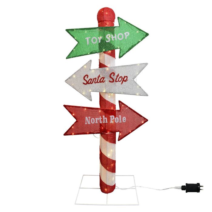 Click 1.2m Pre-lit Signpost Decoration