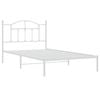vidaXL Bed Frame with Headboard Bed Base Single Bed King Single Size White Metal