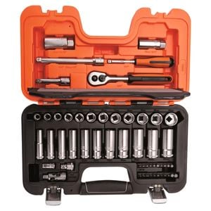 Bahco 1/4" And 3/8" 53 Piece Square Drive Deep Socket Set
