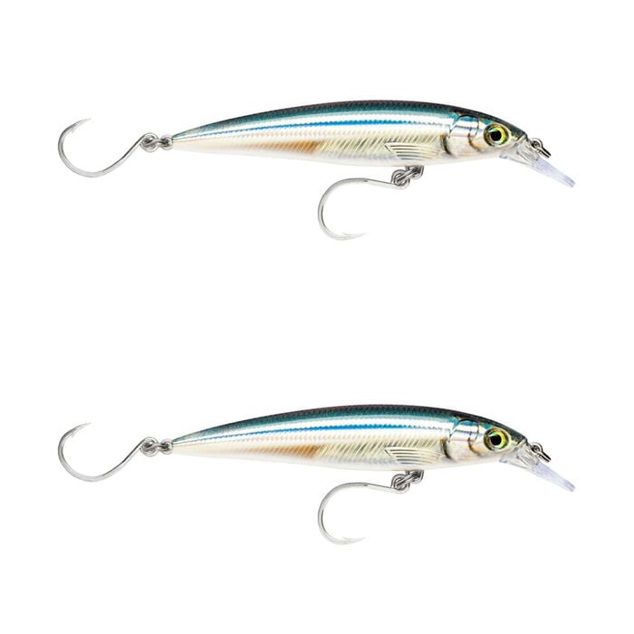 2x Rapala 12cm Saltwater X Rap Long Cast Sink Minnow Fishing Lures - Anchovy