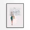 Fashion Store with Stylish Lady   Print 100% Australian Made 60 x 90cm   (Poster)