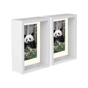 Nicola Spring 5" x 7" White 3D Deep Box Photo Frames - 4" x 6" Mount - Pack of 5