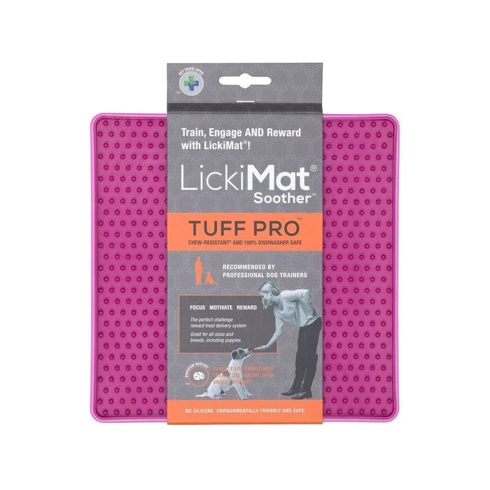 LickiMat Soother PRO Tuff Slow Food Licking Mat for Dogs - Pink