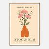 Galrie Scandinavian Botanical Art Print Stockholm Flower Market Decor, Wood Frame, A2 42 x 60cm (16 x 24inch)