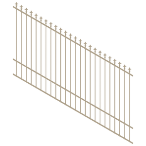 ProtectorAl 1201-2400W x 1500H Paperbark Spear Top Pool Fence Panel Raked 16-30º