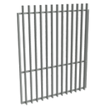 ProtectorAl 1201 - 1500 x 1800mm Palladium Silver Aluminium Radiator Garden Gate With Mid Rail
