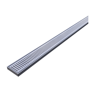 DTA Hayman Grate Drain 2m x 21mm x 100mm Brushed Silver