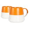 Nicola Spring Dipped Flecked Stoneware Belly Mugs - 370ml - Burnt Orange - Pack of 2
