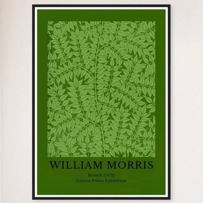 Galrie William Morris Cotton Prints Exhibition Branch 1872 -Timeless Art for Home Decor, Black Frame, A3 30 x 42cm (12 x 16inch)