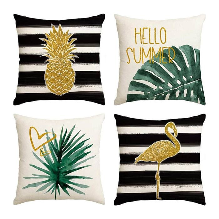 Catzon 4 Pcs Decorative Throw Pillow Covers with HD Printing for Home Decor