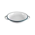 Urban Style Enamelware 24cm Ragout Plate w/ Blue Rim - White