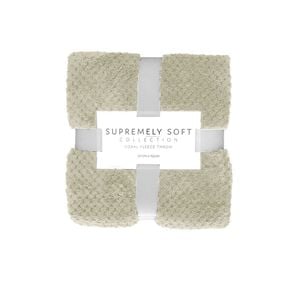 Bloomington Soft Diamond Fleece Throw Rug 127 x 152 cm Natural