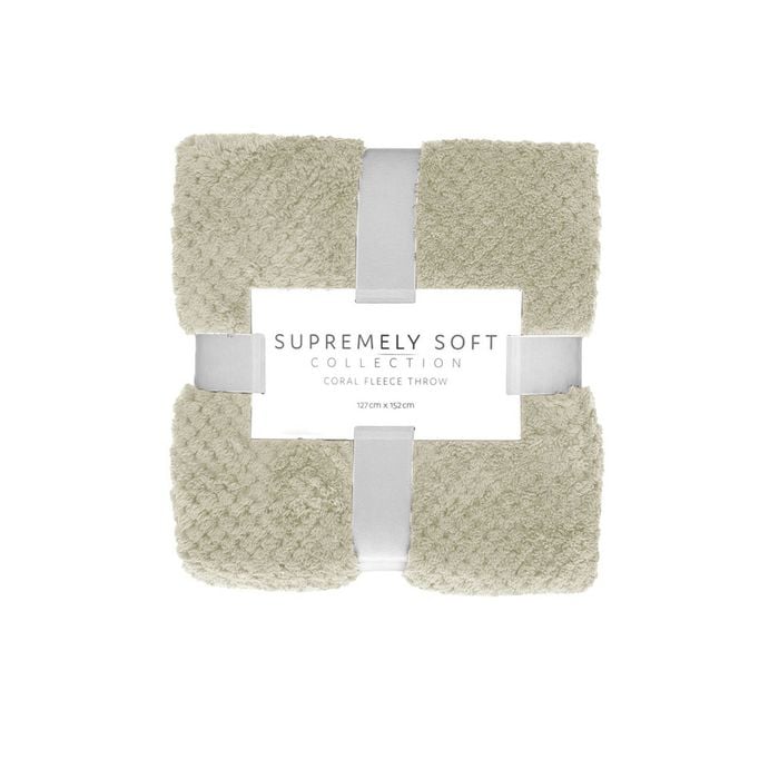 Bloomington Soft Diamond Fleece Throw Rug 127 x 152 cm Natural