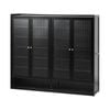 Oikiture Shoe Cabinet 4 Doors Shelf Black Shoes Storage Rack Organiser