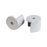 Pillar 16mm White Curtain Rod Stirrup Bracket - 2 Pack