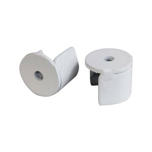 Pillar 16mm White Curtain Rod Stirrup Bracket - 2 Pack
