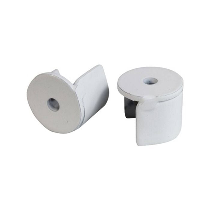 Pillar 16mm White Curtain Rod Stirrup Bracket - 2 Pack