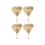 Willow & Silk Gold Heart Wall Hooks Set Of 4