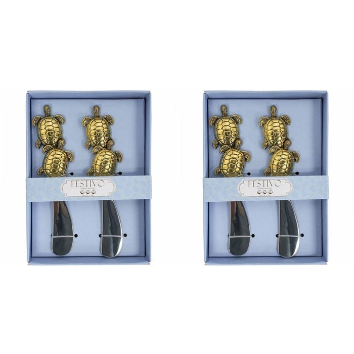 2x 2pc LVD Spreader Gold Turtle Home Kitchen Serveware/Tableware