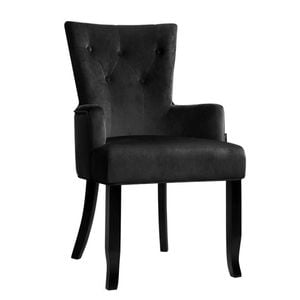Artiss Black Velvet French Provincial Dining Chair