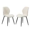 Oikiture Set of 2 Dining Chairs Upholstered Boucle White