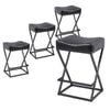 Advwin Bar Stools Set of 4 PU Leather Kitchen Counter Stools w/ U-Shape Cushion & Footrest Bar Chair Black