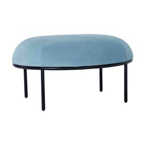 Modern Furniture VAMOS Oval Footstool/ Ottoman 80cm - Jade & Black