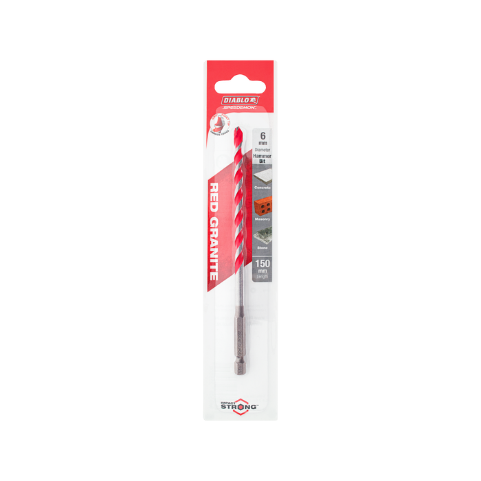 Diablo 6 x 150mm Red Granite Speedemon Drill Bit Bunnings Australia