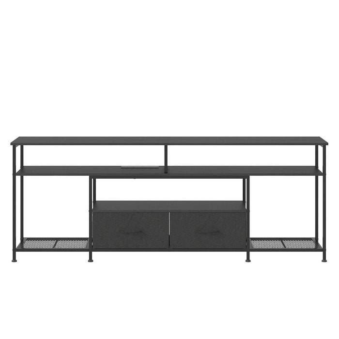 Ufurniture 160cm Tv Stand 3-tier Entertainment Unit Tv Cabinet Console Table Black