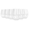 Argon Tableware 600ml Plastic Wine Glasses - Set Of 6 - Clear Reusable Stemless Cocktail Champagne Tumbler Drinking Cups