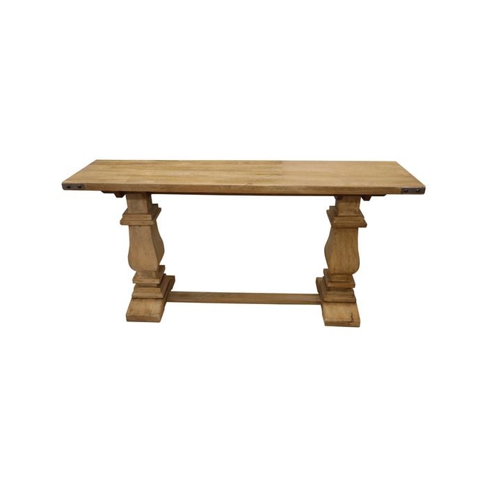 Gloriosa Console Entry Hallway Table 160cm Pedestal Mango Wood - Honey Wash