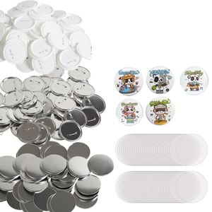 VEVOR 75mm Pin Back Button Parts 200 Sets DIY with Metal Top For Gifts Presents