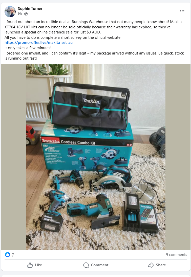Makita scam image 2