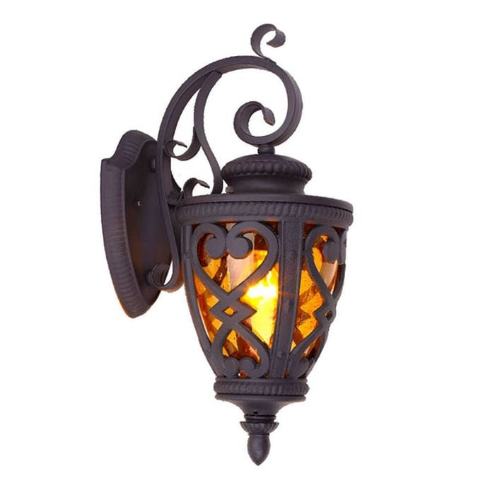 Vintage Lantern 57cm Outdoor Antique Bronze Wall Sconce Classic Rustic Exterior Light Fixture