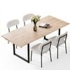 Artiss 200cm Extendable Dining Table Set With 4x Dining Chairs Sherpa White