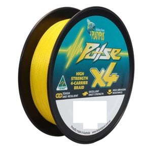 300m Spool Of 65lb Platypus Pulse X4 Braided Fishing Line - Aussie Gold Braid