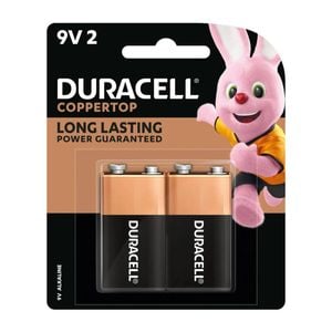 Duracell Coppertop Alkaline 9V Battery 2 Pack