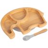 Tiny Dining Bamboo Elephant Baby Weaning Plate & Fork Set