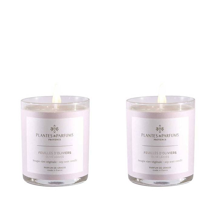 Set of 2 - 180g Perfumed Hand Poured Candle - Olive Leaves