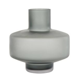 Amalfi Jasper Glass Vase Matte Grey 21x21x21cm