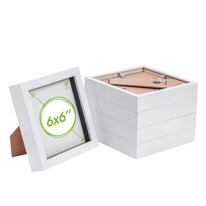 Nicola Spring Box Picture Glass Photo Frame, Standing & Hanging - For 6x6" (15x15cm) Photos - Pack Of 5