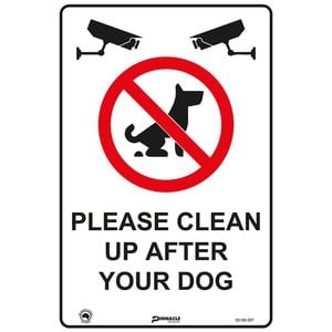 Pinnacle 300 x 200mm Poly Please Clean Up After Your Dog Camera Pic Sign