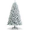 Costway 1.8M 860 Tips Christmas Tree Hinged Snow Flocked Xmas Tree Home Decoration-Green