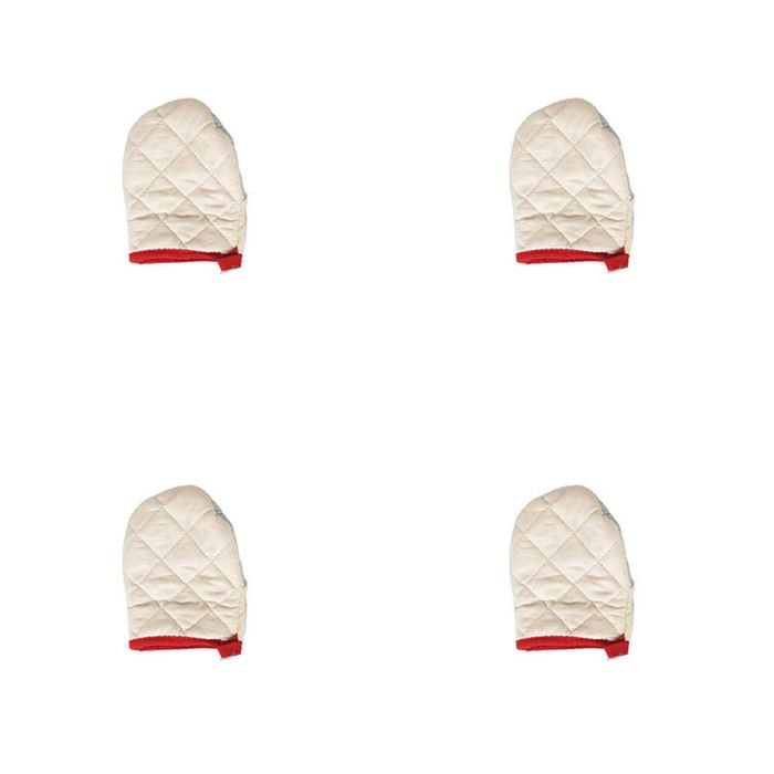 4x TopChef Mini Cotton Oven Mitt Heat Proof 1216x11.5cm - Beige Assorted