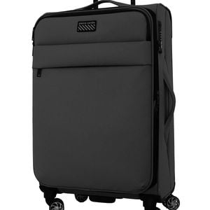 Pierre Cardin Soft Water-repellent Large Suitcase Spinner Luggage Charcoal