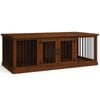 Paws and Willow Double Espresso with Espresso Top  Wooden Dog Crate Hinged Door with Bars