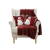 SOGA Christmas Bundle – 2 Red Snowman Holiday Pillow & Burgundy Striped Cozy Throw Blanket