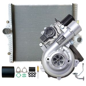 Upgrade Billet Turbo+ 24mm Intercooler & Hose And Genuine Oil Feed Pipe For Toyota LandCruiser Prado KDJ120 / KDJ150 2005-2015